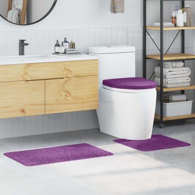 vidaXL Anti-Rutsch Badematten-Set 3 pcs Lila PP