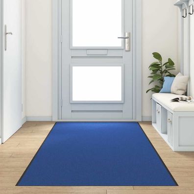 vidaXL Fußmatte Blau und Schwarz 120 x 350 cm Polyamid und PVC