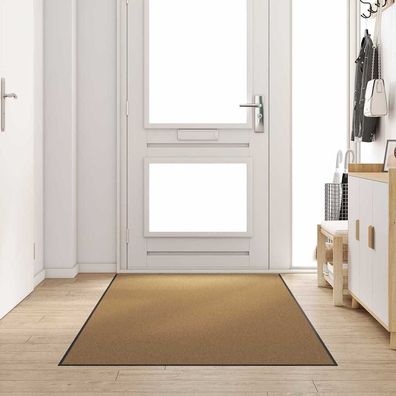 vidaXL Fußmatte Creme und Schwarz 120 x 300 cm Polyamid und PVC