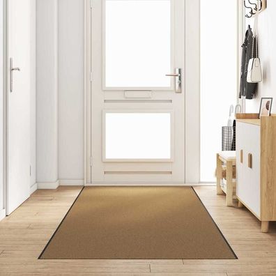 vidaXL Fußmatte Creme und Schwarz 120 x 350 cm Polyamid und PVC