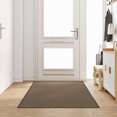 vidaXL Fußmatte Beige und Schwarz 120 x 250 cm 100% Polyamid