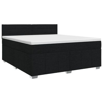 vidaXL Boxspringbett mit Matratze Schwarz 140 x 190 cm Stoff
