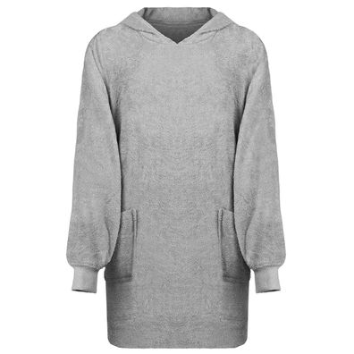 vidaXL Decken-Hoodie KINN Grau L Baumwolle