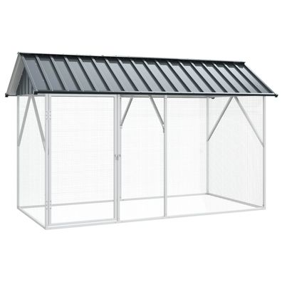 vidaXL Vogelkäfig Anthrazit 227 x 112 x 141 cm Verzinkter Stahl