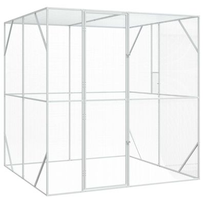 vidaXL Vogelkäfig Anthrazit 209 x 202 x 214 cm Verzinkter Stahl