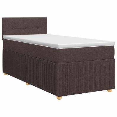 vidaXL Boxspringbett mit Matratze Dunkelbraun 80 x 200 cm Stoff