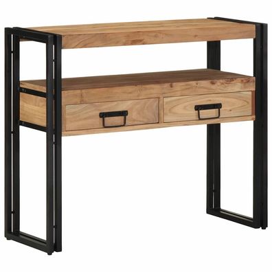 vidaXL Konsolentisch mit Regal Braun 90 x 33 x 75 cm Massivholz Akazie