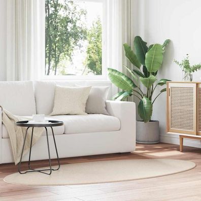 vidaXL Bereichsteppiche Oval HUARTE Beige 100 x 200 cm 100 %Polyester