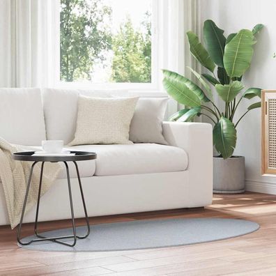 vidaXL Bereichsteppiche Oval HUARTE Grau 80 x 150 cm 100 %Polyester