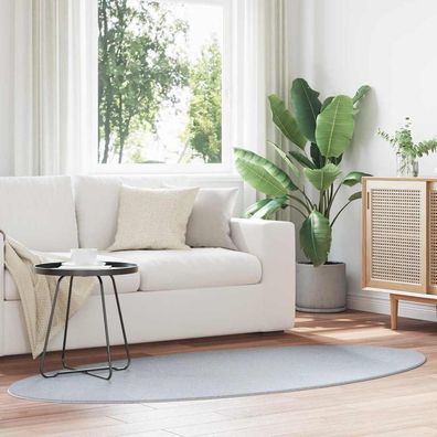vidaXL Bereichsteppiche Oval HUARTE Grau 100 x 200 cm 100 %Polyester