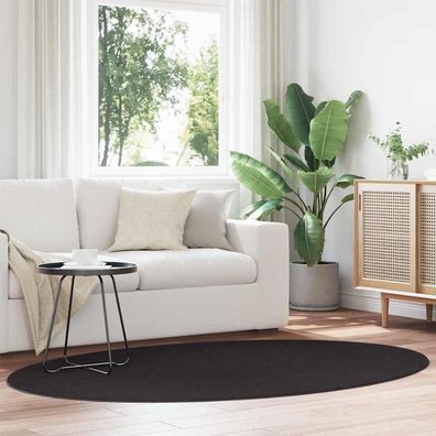 vidaXL Bereichsteppiche Oval HUARTE Schwarz 140 x 200 cm
