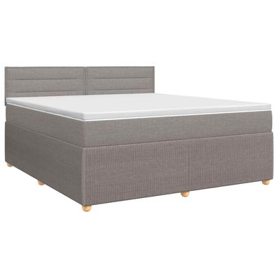 vidaXL Boxspringbett mit Matratze Taupe 140 x 200 cm Stoff