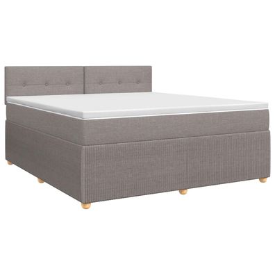 vidaXL Boxspringbett mit Matratze Taupe 160 x 200 cm Stoff