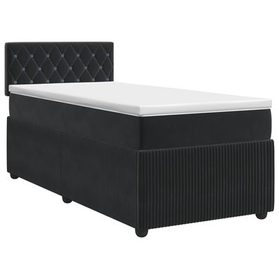 vidaXL Boxspringbett mit Matratze Schwarz 80 x 200 cm Samt