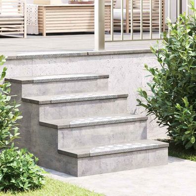 vidaXL Treppe Tritt Halbmond 15 pcs Silber 60 x 18 x 2,5 cm Aluminium