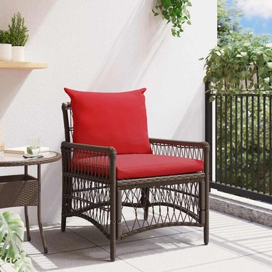 vidaXL Gartenstuhl Braun Poly-Rattan