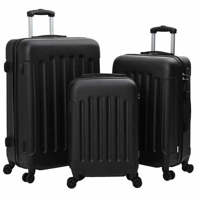 vidaXL Koffer mit Schloss 3 pcs Schwarz 50 x 31 x 78 cm ABS Kunststoff