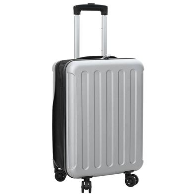 vidaXL Koffer mit Schloss Silber 34 x 23 x 55,5 cm ABS Kunststoff