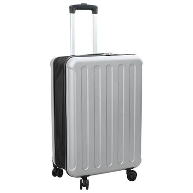 vidaXL Koffer mit Schloss Silber 43 x 27 x 66 cm ABS Kunststoff