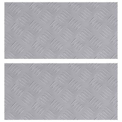 vidaXL Treppe Tritt Rechtwinklig 2 pcs Silber 50 x 25 cm Aluminium