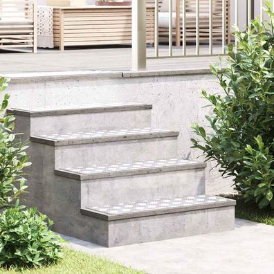 vidaXL Treppe Tritt Rechtwinklig 2 pcs Silber 75 x 25 cm Aluminium