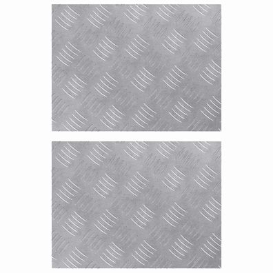 vidaXL Treppe Tritt Rechtwinklig 2 pcs Silber 40 x 30 cm Aluminium