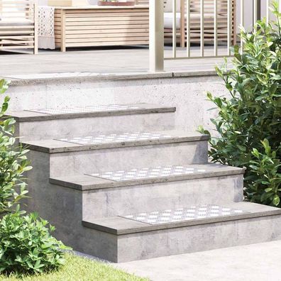 vidaXL Treppe Tritt Rechtwinklig 4 pcs Silber 60 x 30 cm Aluminium