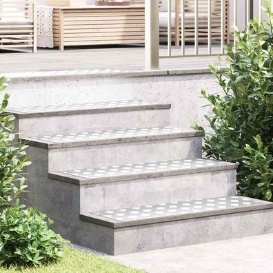 vidaXL Treppe Tritt Rechtwinklig 4 pcs Silber 90 x 30 cm Aluminium