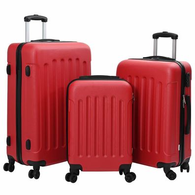 vidaXL Koffer mit Schloss 3 pcs Rot 50 x 31 x 78 cm ABS Kunststoff