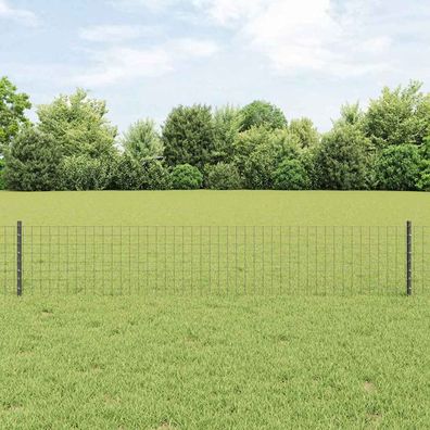 vidaXL Eingebetteter Zaunpfosten 5 stk. Grau 80 cm
