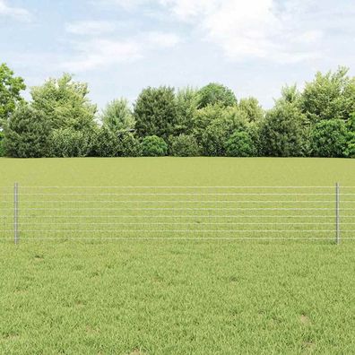 vidaXL Eingebetteter Zaunpfosten 11 stk. Silber 80 cm