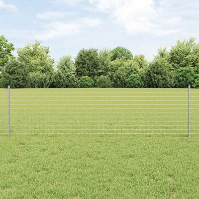 vidaXL Eingebetteter Zaunpfosten 11 stk. Silber 100 cm