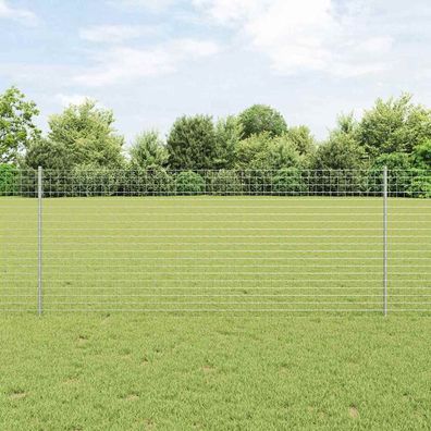 vidaXL Eingebetteter Zaunpfosten 5 stk. Silber 140 cm