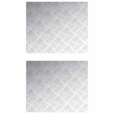 vidaXL Treppe Tritt Rechtwinklig 2 pcs Silber 60 x 50 cm Aluminium