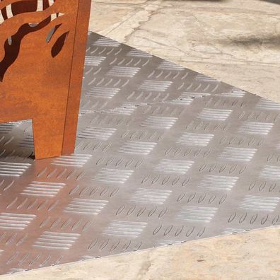vidaXL Treppe Tritt Rechtwinklig 2 pcs Silber 100 x 50 cm Aluminium