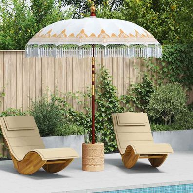 vidaXL Balinesischer Sonnenschirm Creme 215 x 215 x 260 cm