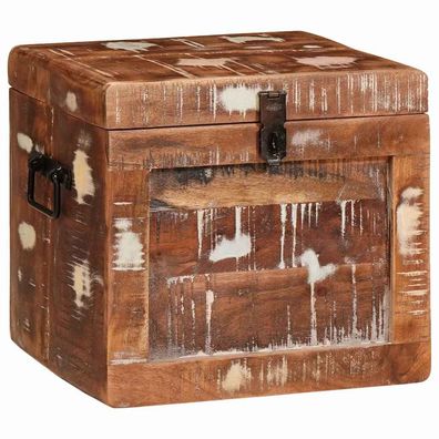 vidaXL Aufbewahrungsbox mit Speicher mit Tür Braun Massivholz Mango