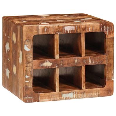 vidaXL Weinregal Braun 44 x 30 x 35 cm Massives upgecyceltes Holz