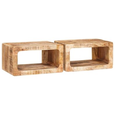 vidaXL Nachttisch 2 pcs Braun 45 x 30 x 24 cm Massivholz Mango