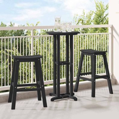 vidaXL Barhocker 2 pcs Schwarz 52 x 43 x 73,5 cm HDPE