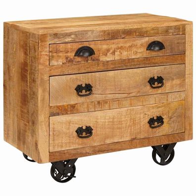 vidaXL Seitenschrank Braun 70 x 38 x 63 cm Massivholz Mango