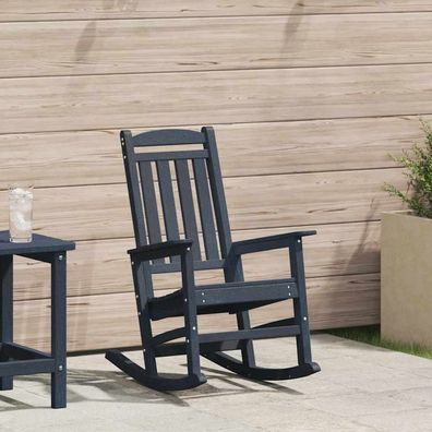 vidaXL Garten-Schaukelstuhl Marineblau HDPE