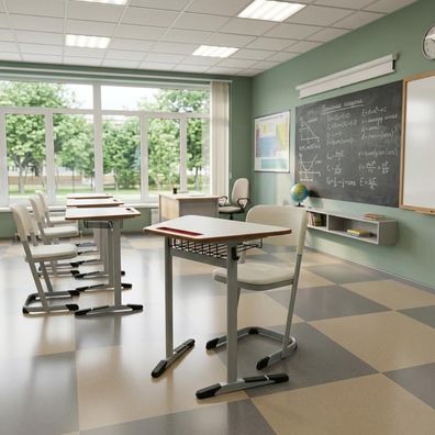 Schulset Modern Ergonomisch Grau Schultisch Weiß Stuhl Einzeltisch