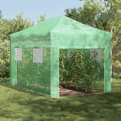 vidaXL Gewächshaus mit Pop-up-Rahmen Grün 280 x 410 x 315 cm Eisen