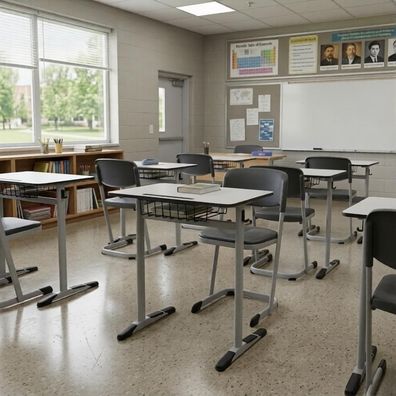 Schulset Modern Ergonomisch Grau Schultisch Schwarz Stuhl Einzeltisch