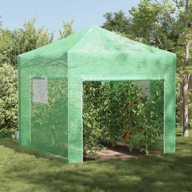 vidaXL Gewächshaus mit Pop-up-Rahmen Grün 290 x 290 x 315 cm Eisen