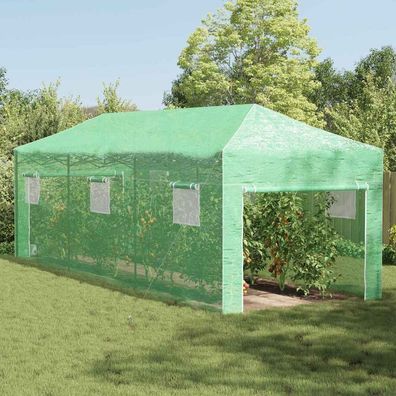 vidaXL Gewächshaus mit Pop-up-Rahmen Grün 290 x 870 x 315 cm Eisen