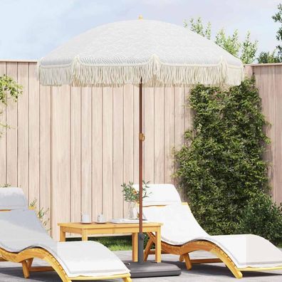 vidaXL Strandparasol Grau und Weiß 160 x 160 x 196 cm