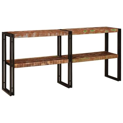 vidaXL Konsolentisch mit Regal Mehrfarbig Massives upgecyceltes Holz