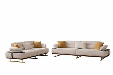 Wohnzimmer Set Modern Mehrfarbig Designer-Couch Komfortabel Stoff